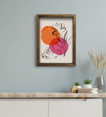 BK Gift Otel Odası Konseptli Doğal Masif Ahşap Çerçeveli Tablo 30x40cm-88