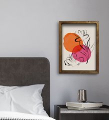 BK Gift Otel Odası Konseptli Doğal Masif Ahşap Çerçeveli Tablo 30x40cm-88