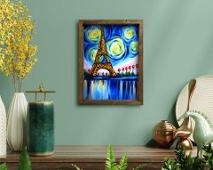 BK Home Paris Tasarımlı Doğal Masif Ahşap Çerçeveli Tablo 45x65cm-2