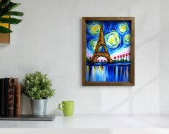 BK Home Paris Tasarımlı Doğal Masif Ahşap Çerçeveli Tablo 45x65cm-2