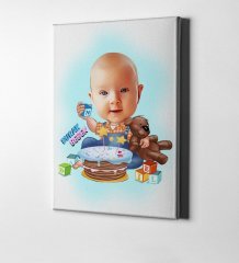 Kişiye Özel Bebek Karikatür Kanvas Tablo (50 x 70 cm.) 3