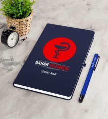 Kişiye Özel Eczane Lacivert Defter Kalem Seti-4