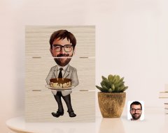 Kişiye Özel Erkek Doğum Günü Karikatürlü Otantik Masaüstü Ahşap Palet Çerçeve-4