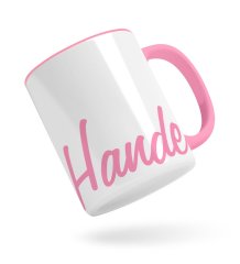 Kişiye Özel El Yazısı İsim Tasarımlı Pembe Kupa Bardak-3