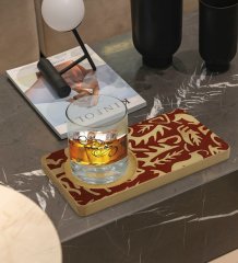 Kişiye Özel Retro Motif Tasarımlı Doğal Ahşap Tabaklı Viski Bardağı Sunum Seti Model 2