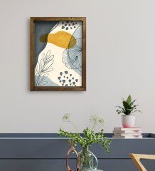 BK Gift Otel Odası Konseptli Doğal Masif Ahşap Çerçeveli Tablo 30x40cm-87
