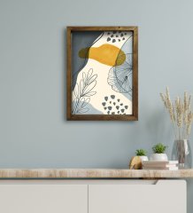 BK Gift Otel Odası Konseptli Doğal Masif Ahşap Çerçeveli Tablo 30x40cm-87