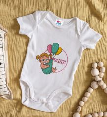BK Kids Halasının Kızçesi Tasarımlı Beyaz Bebek Body Zıbın-1
