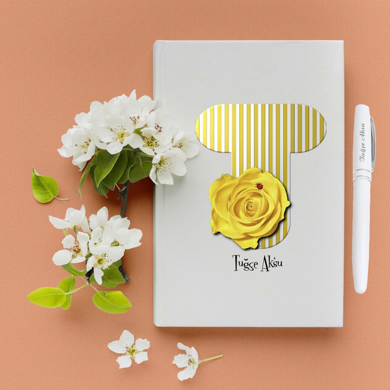 İsime Özel Hediye Harf Defter Kalem Seti - 12