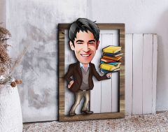 BK Gift Kişiye Özel Erkek Öğretmen Karikatürlü 3D Ahşap Tablo, Sevgiliye Hediye, Arkadaşa Hediye, Yıl Dönümü Hediyesi, Doğum Günü Hediyesi-1