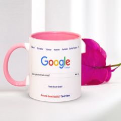 Anneye Özel Google Pembe Kupa Bardak