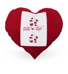 Kişiye Özel Sevgililer Günü Temalı Kırmızı Kalp Yastık Kılıfı - 30
