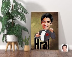 Kişiye Özel Kral Karikatürlü Kanvas Tablo 70x100cm-2
