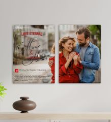 BK Gift Sevgililere Özel Romantik Film Afişi Tasarımlı 2’li Kanvas Tablo 30x50cm-2, Sevgiliye Hediye, Yıl Dönümü Hediyesi
