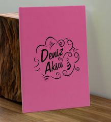 BK Gift Kişiye Özel İsimli Pembe Defter ve Cam Matara Hediye Seti-4, Sevgiliye Hediye, Arkadaşa Hediye, Yeni İş Hediyesi