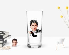 Kişiye Özel Renkli Baskılı Godfather Baba Karikatürlü Rakı Bardağı-2