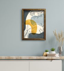 BK Gift Otel Odası Konseptli Doğal Masif Ahşap Çerçeveli Tablo 30x40cm-86