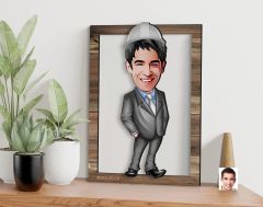 BK Gift Kişiye Özel Erkek Mühendis Karikatürlü 3D Ahşap Tablo, Sevgiliye Hediye, Arkadaşa Hediye, Yıl Dönümü Hediyesi, Doğum Günü Hediyesi-1