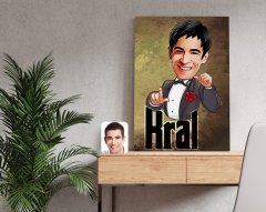 Kişiye Özel Kral Karikatürlü Kanvas Tablo 50x70cm-2