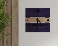 BK Home İsme Özel Dekoratif 45cm Ahşap Palet Duvar Saati-5