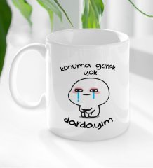 BK Gift Dardayım Tasarımlı Beyaz Kupa Bardak-1