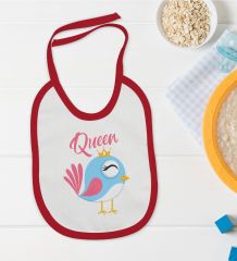 BK Kids Queen Tasarımlı Kırmızı Bebek Mama Önlüğü-1
