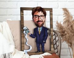 BK Gift Kişiye Özel Erkek Muhasebeci Karikatürlü 3D Ahşap Tablo, Sevgiliye Hediye, Arkadaşa Hediye, Yıl Dönümü Hediyesi, Doğum Günü Hediyesi-2
