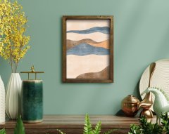BK Home Doğal Masif Ahşap Çerçeveli Tablo 45x65cm-95