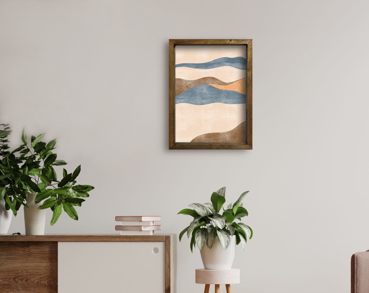 BK Home Doğal Masif Ahşap Çerçeveli Tablo 45x65cm-95