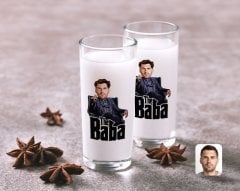 Kişiye Özel Renkli Baskılı Godfather Baba Karikatürlü İkili Rakı Bardağı Seti-8