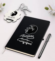 Kişiye Özel Atatürk Temalı Siyah Defter Kalem Ve Anahtarlık Hediye Seti-4