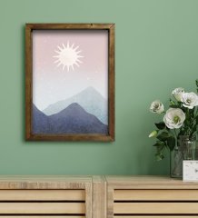 BK Gift Otel Odası Konseptli Doğal Masif Ahşap Çerçeveli Tablo 30x40cm-84