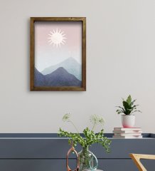 BK Gift Otel Odası Konseptli Doğal Masif Ahşap Çerçeveli Tablo 30x40cm-84