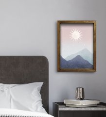 BK Gift Otel Odası Konseptli Doğal Masif Ahşap Çerçeveli Tablo 30x40cm-84