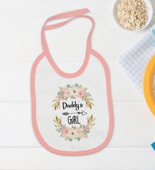 BK Kids Daddy's Girl Tasarımlı Pembe Bebek Body Zıbın ve Mama Önlüğü Hediye Seti-1