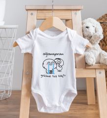 BK Kids Gözüme Toz Kaçtı Tasarımlı Beyaz Bebek Body Zıbın-1