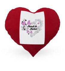 Kişiye Özel Sevgililer Günü Temalı Kırmızı Kalp Yastık Kılıfı - 27