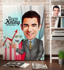 Kişiye Özel Bay CEO Karikatür Kanvas Tablo (70 x 100 cm.) 1