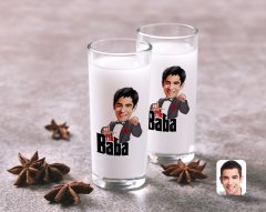 Kişiye Özel Renkli Baskılı Godfather Baba Karikatürlü İkili Rakı Bardağı Seti-7
