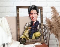 BK Gift Kişiye Özel Erkek Motorcu Karikatürlü 3D Ahşap Tablo, Sevgiliye Hediye, Arkadaşa Hediye, Yıl Dönümü Hediyesi, Doğum Günü Hediyesi-3