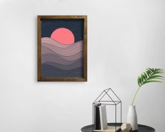 BK Home Doğal Masif Ahşap Çerçeveli Tablo 45x65cm-93