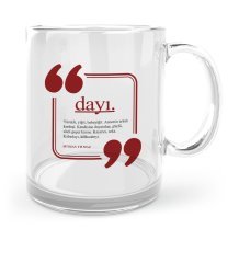 Kişiye Özel Dayı Cam Kupa Bardak - 3