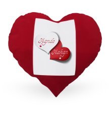 Kişiye Özel Sevgililer Günü Temalı Kırmızı Kalp Yastık Kılıfı - 26