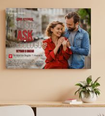 BK Gift Sevgililere Özel Romantik Film Afişi Tasarımlı Kanvas Tablo-1(Sadece Yatay Fotoğraflar İçin), Sevgiliye Hediye, Yıl Dönümü Hediyesi (50x70cm)