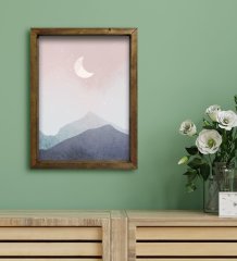 BK Gift Otel Odası Konseptli Doğal Masif Ahşap Çerçeveli Tablo 30x40cm-82