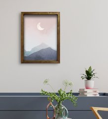 BK Gift Otel Odası Konseptli Doğal Masif Ahşap Çerçeveli Tablo 30x40cm-82