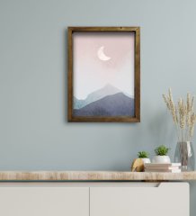 BK Gift Otel Odası Konseptli Doğal Masif Ahşap Çerçeveli Tablo 30x40cm-82