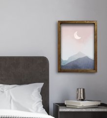 BK Gift Otel Odası Konseptli Doğal Masif Ahşap Çerçeveli Tablo 30x40cm-82