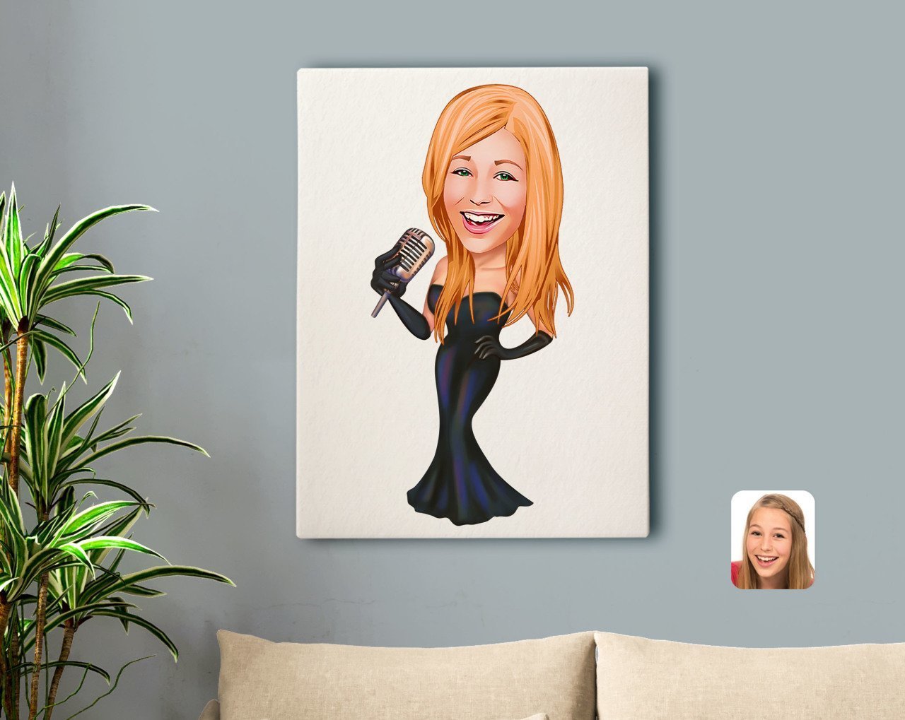 Kişiye Özel Assolist Karikatürlü Kanvas Tablo 50x70cm-1