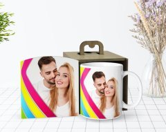 Kişiye Özel Ahşap Kutuda Fotoğraflı Beyaz Kupa Bardak-3